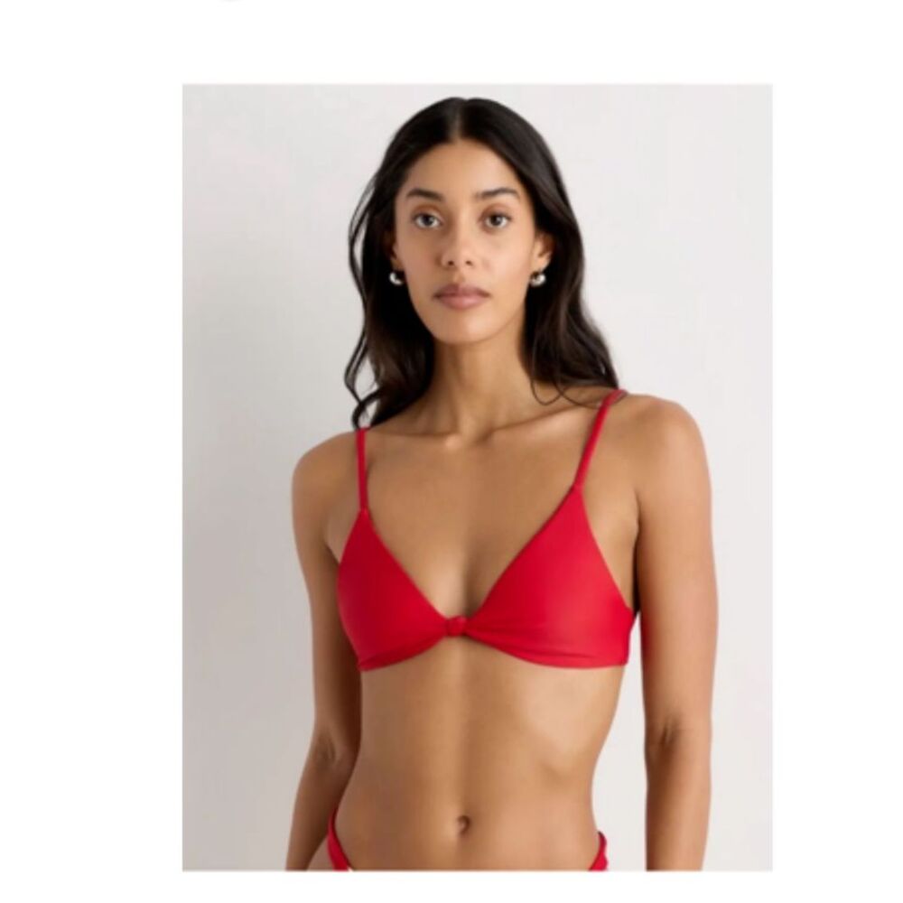 Quince Italian Knot Bikini Top With High Rise Bikini Bottom Small Cherry